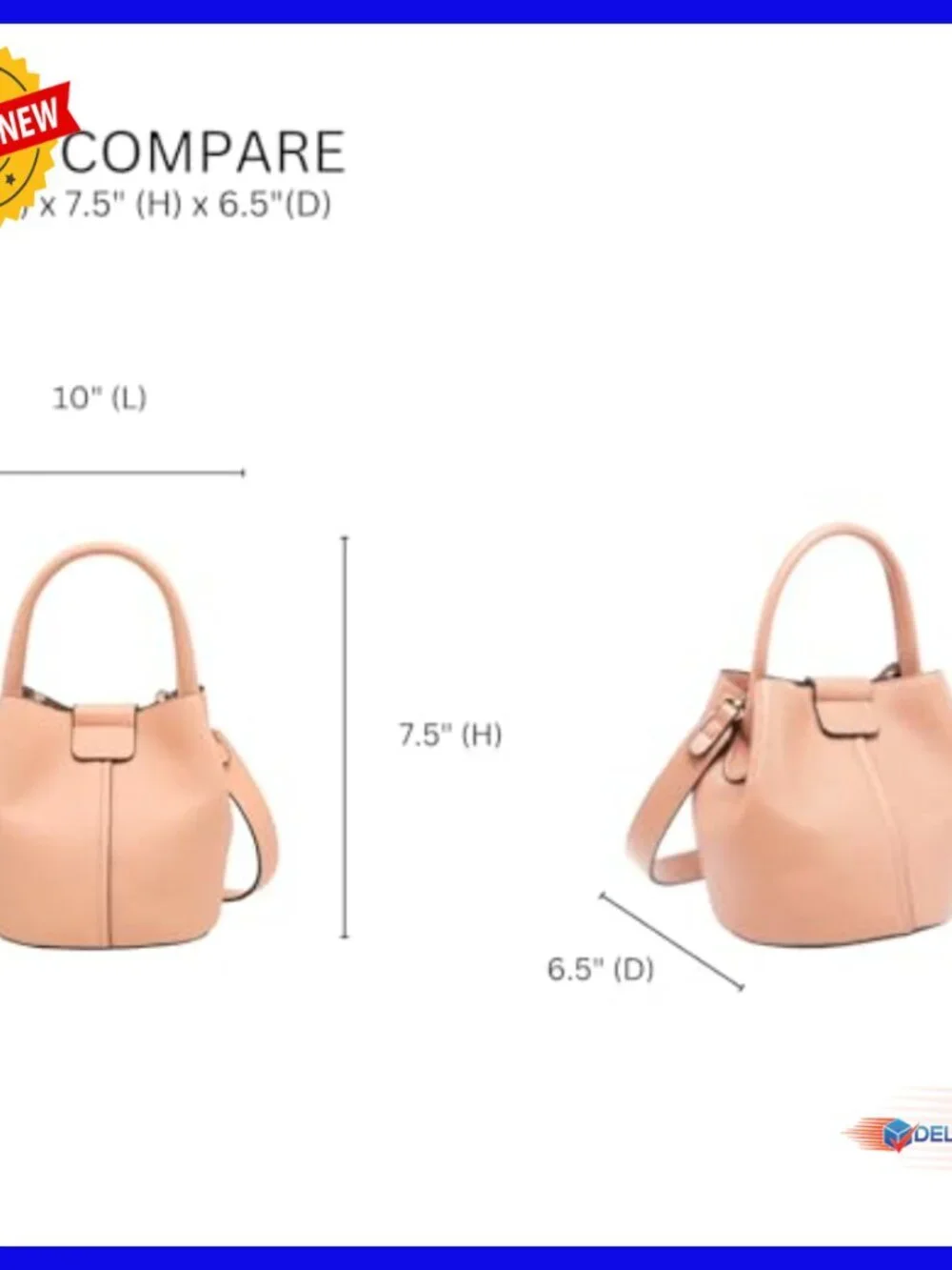 Vegan Leather Bucket Bag Hobo Crossbody Shoulder Purse Medium Size